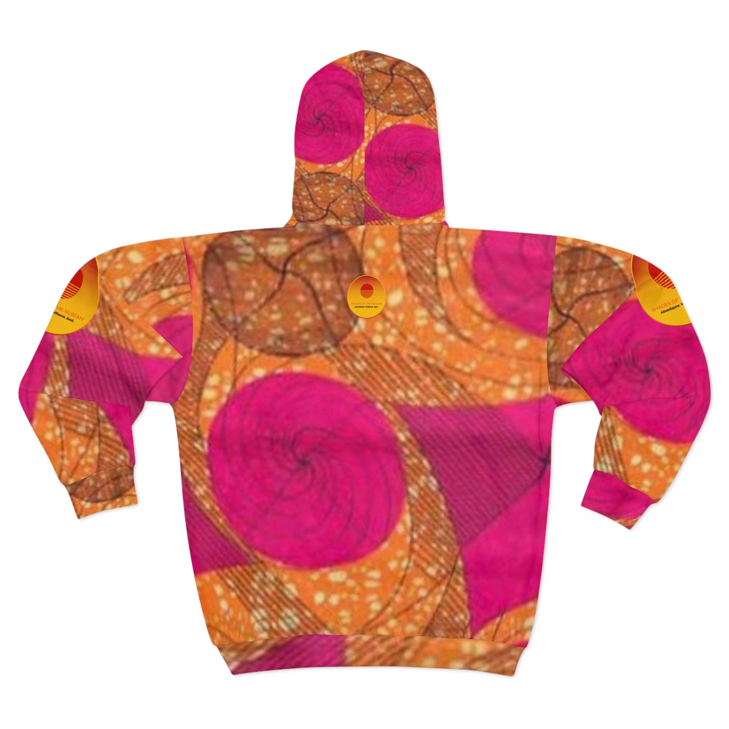 Unisex Pink & Orange Ankara Zip Hoodie