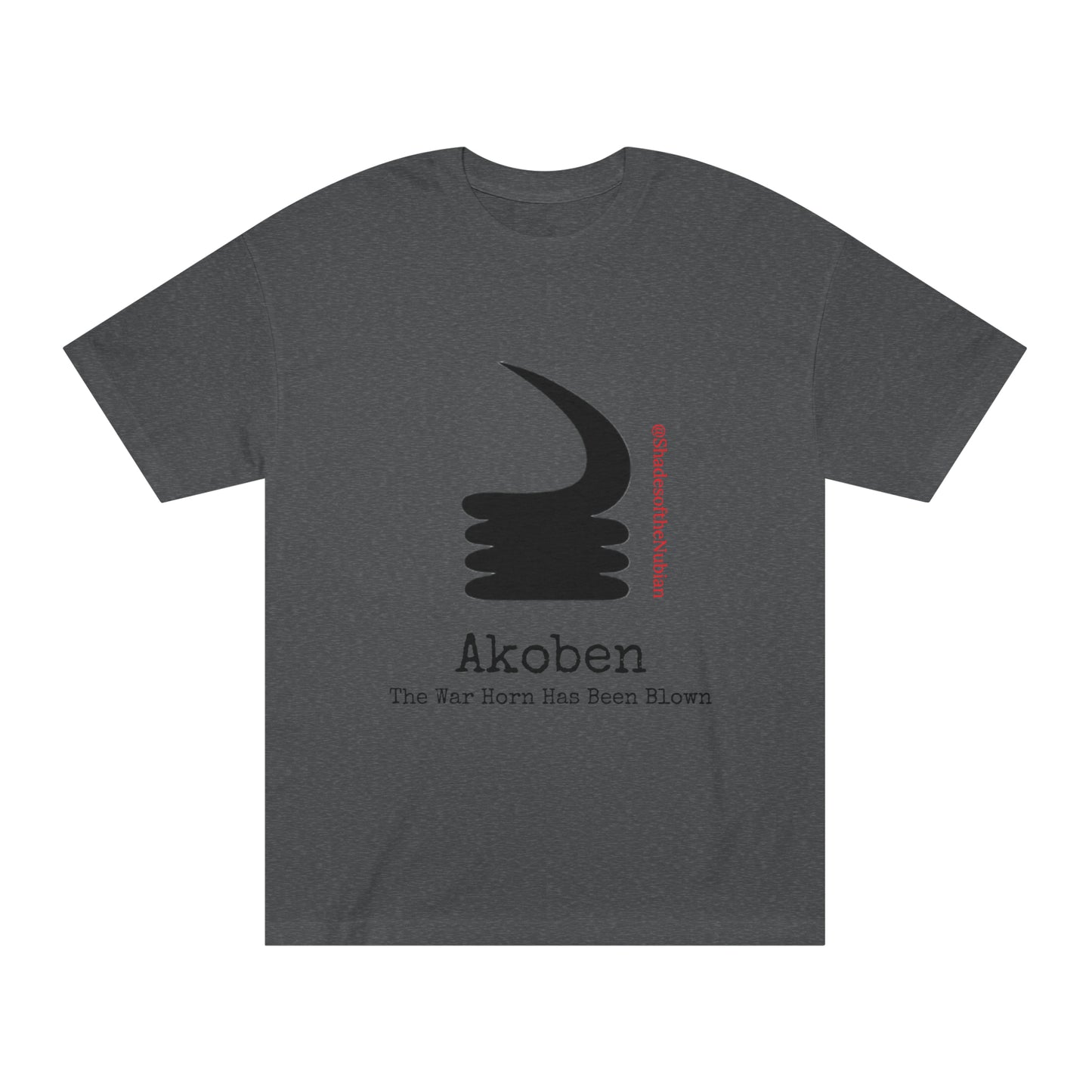 Unisex Akoben Tee, Heather Charcoal