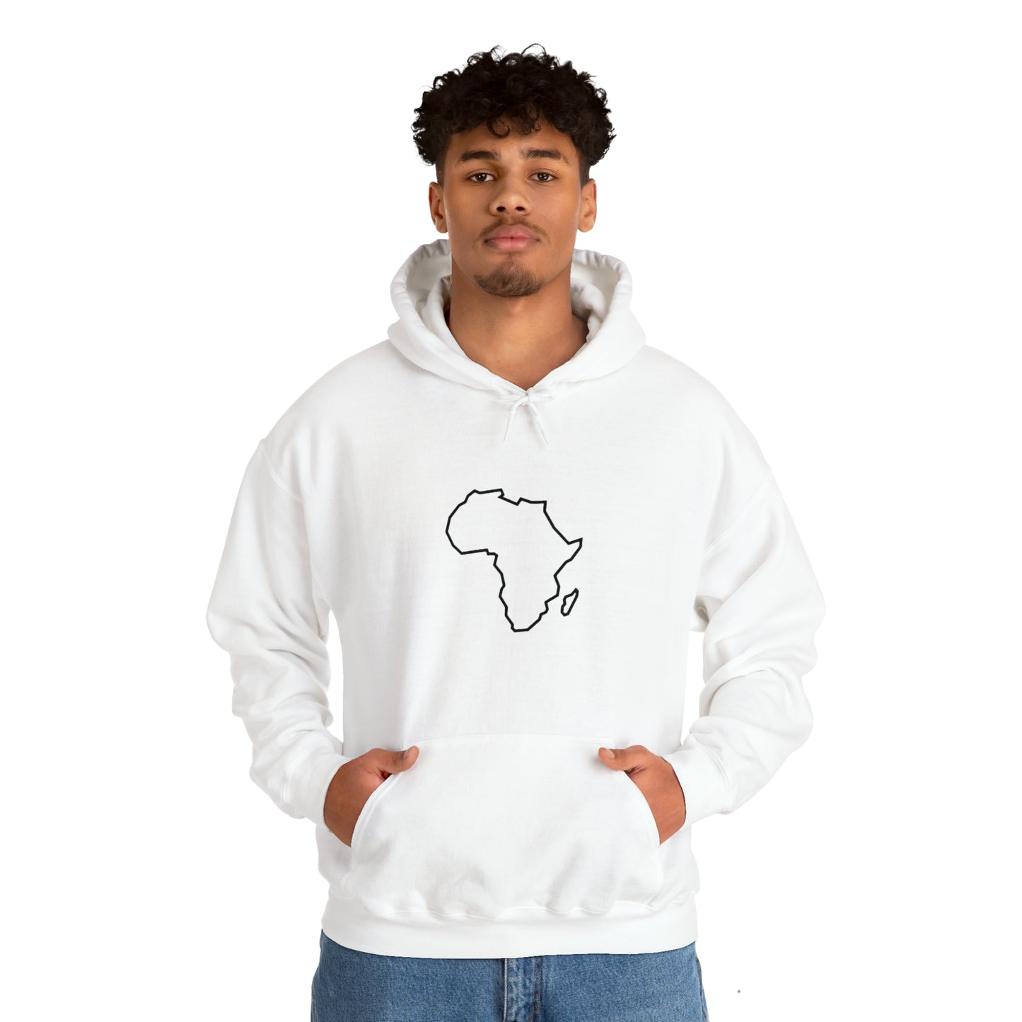 Unisex Alkebulan Heavyweight Hoodie, White