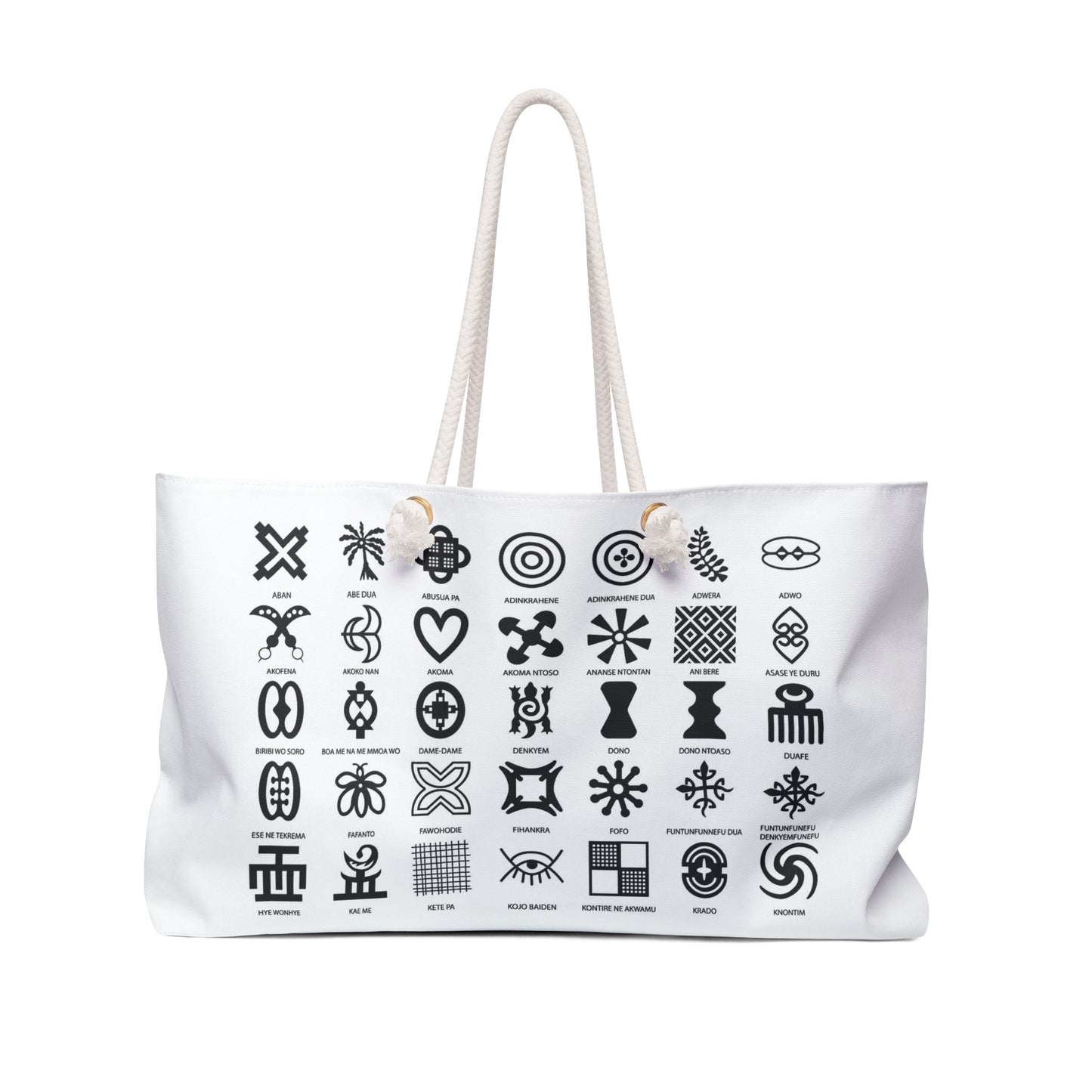 Adinkra Weekender Bag, White