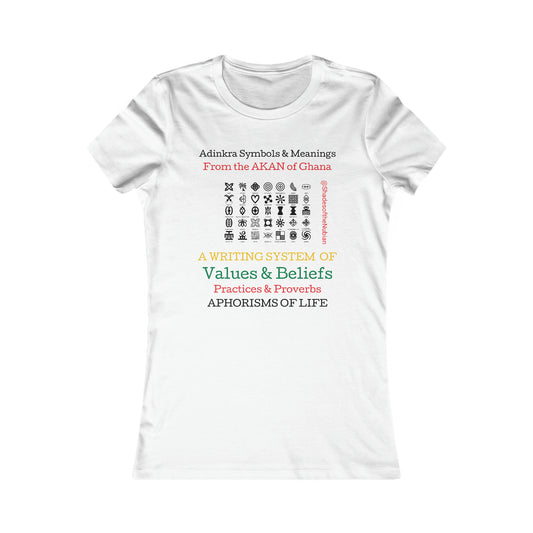 Women's Adinkra Tee, White