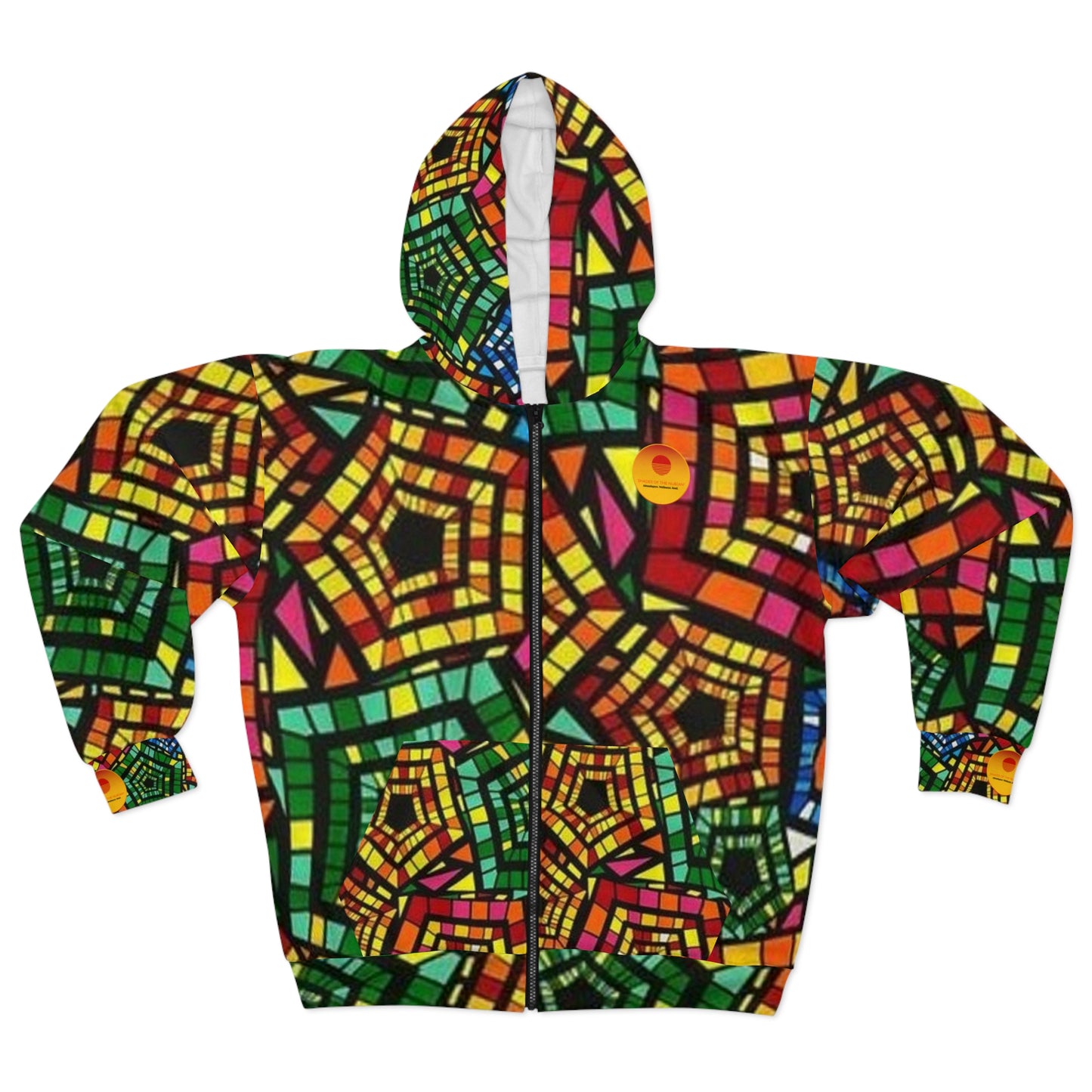 Unisex Vibrant Colors Ankara Zip Hoodie
