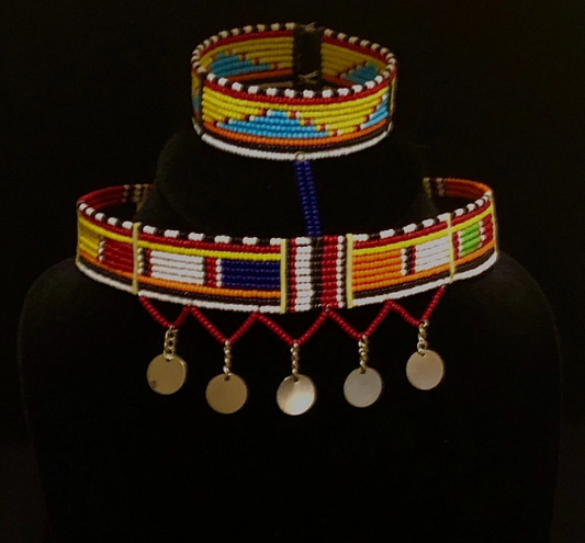 Maasai Beaded Bracelet, Clip-On | East African Clip-on Bracelet | Nile Valley Bracelets | Tribal & Ethnic | Afrocentric
