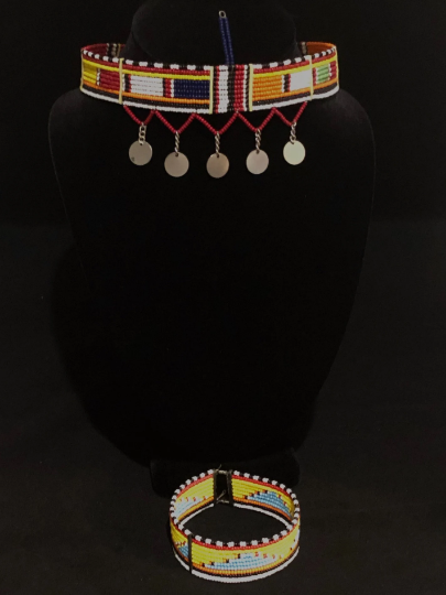 Maasai Beaded Bracelet, Clip-On | East African Clip-on Bracelet | Nile Valley Bracelets | Tribal & Ethnic | Afrocentric
