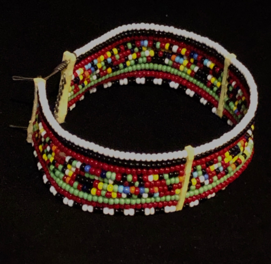 Maasai Beaded Bracelet, Clip-On | East African Clip-on Bracelet | Nile Valley Bracelets | Tribal & Ethnic | Afrocentric