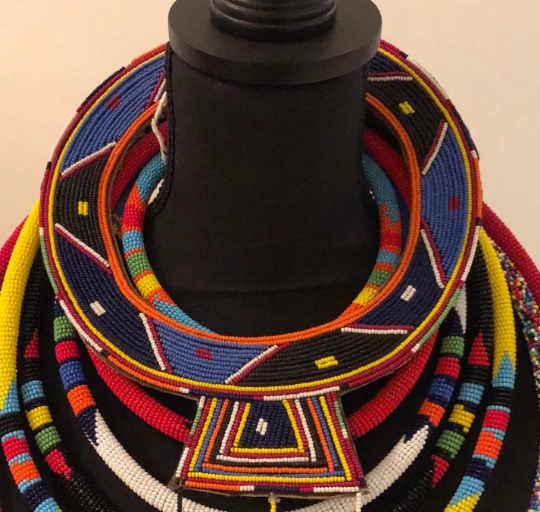 Maasai Blue Beaded Collar | East African Festival Beaded Collar | East African Beaded Necklace | Tribal & Ethnic | Afrocentric
