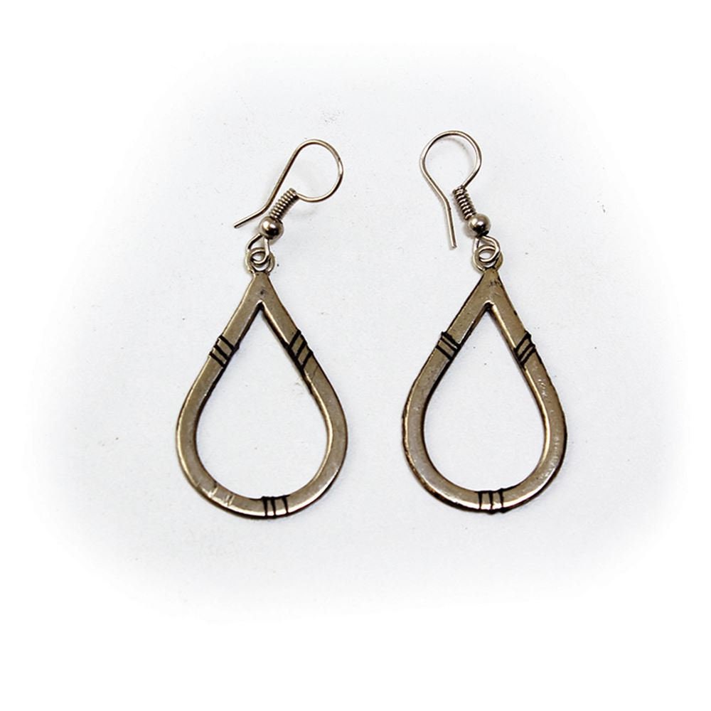 Berber Silver Hoop Earrings | North African Handcrafted Earrings | Tuareg Silver Hoop Earrings | Tribal & Ethnic