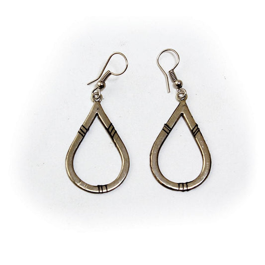 Berber Silver Hoop Earrings | North African Handcrafted Earrings | Tuareg Silver Hoop Earrings | Tribal & Ethnic