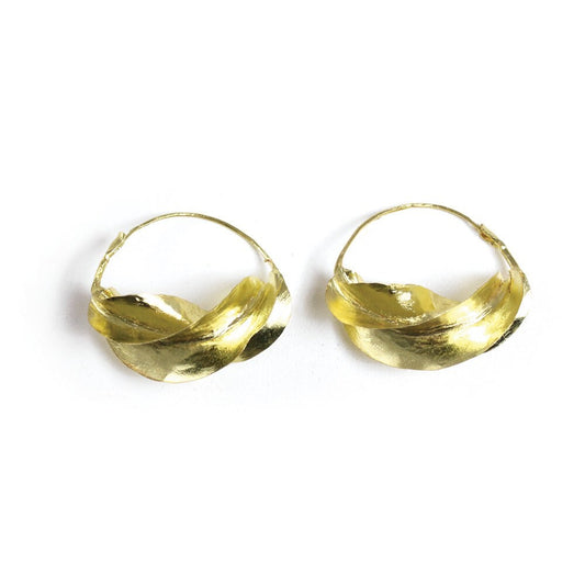 Princess 0.75" Handcrafted Fulani Gold Twist Earrings, Extra Small | Handcrafted Earrings | West African Jewelry | Tribal & Ethnic