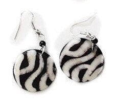 Batik Bone Earrings, Round | East African Jewelry | Dangle and Drop Earrings | Kenyan Culture | Tribal & Ethnic | Afrocentric