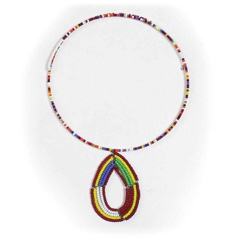 Kandake Beaded Pendant Choker | East African Choker | Nile Valley Culture | Maasai Jewelry | Tribal & Ethnic | Afrocentric