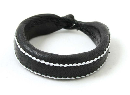 Togolese Leather Bracelet, Black | West African Leather Bracelet | African Jewelry | Tribal & Ethnic | Afrocentric