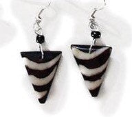 Batik Bone Earrings, Abstract Triangle | Kenyan Jewelry | Nile Valley Culture | Tribal & Ethnic | Afrocentric