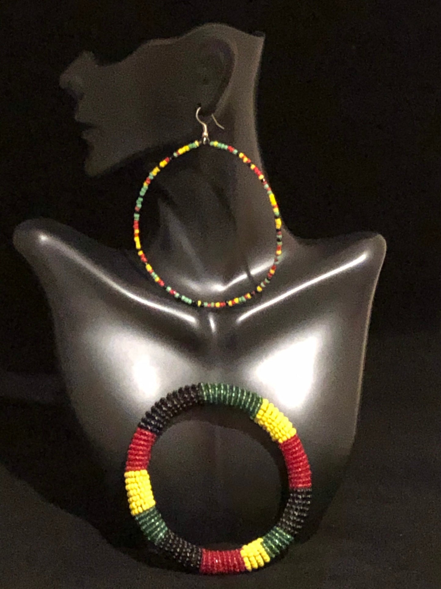 Tafari Oversized Rasta Beaded Bracelet | Maasai Beaded Bracelet | Caribbean Style | Rastafarian | Tribal & Ethnic | Afrocentric