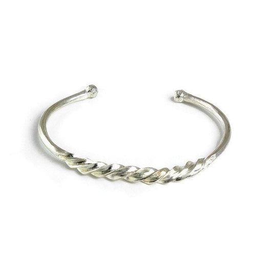 Handcrafted West African Silver Twist Bracelet | Fulani Silver Twist Bracelet | Mali Bracelet | Tribal & Ethnic | Afrocentric