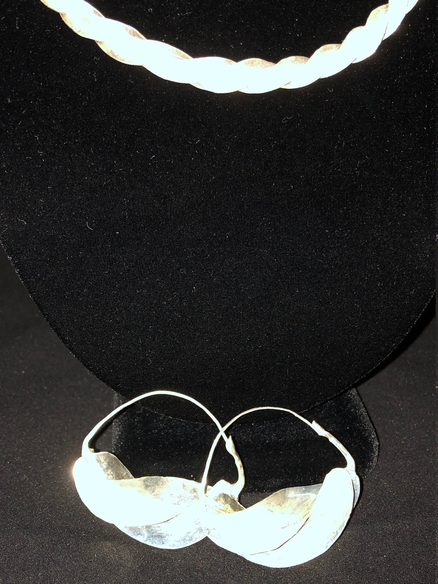 1.75" Handcrafted Fulani Silver Twist Earrings, Extra Large | Handcrafted Earrings | West African Jewelry | Tribal & Ethnic | Afrocentric