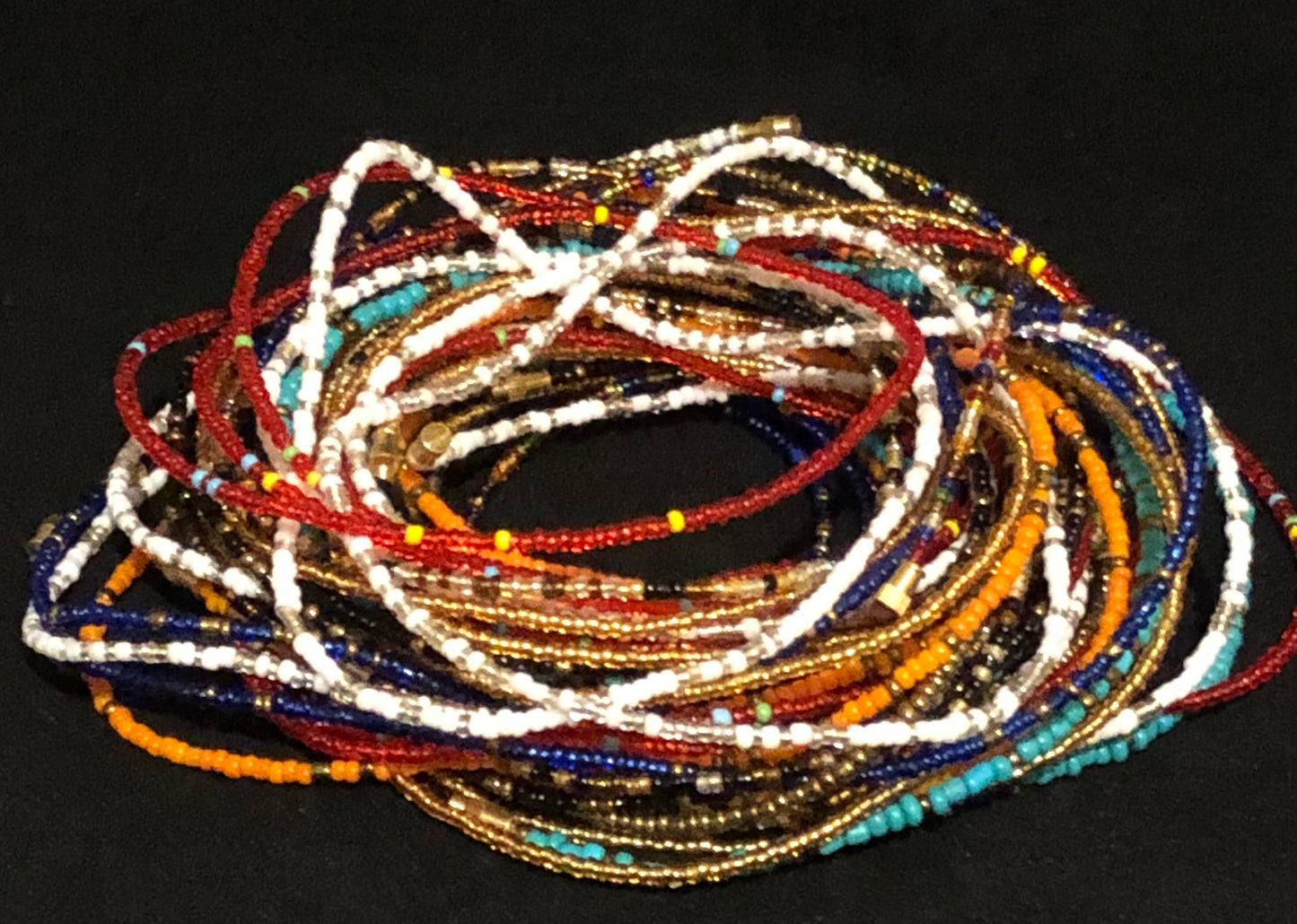 38” African Waist Beads | Waist Chains | Belly Chains | Slimming Tummy Beads | Body Jewelry | Waist Bracelet | Femininity and Sensuality