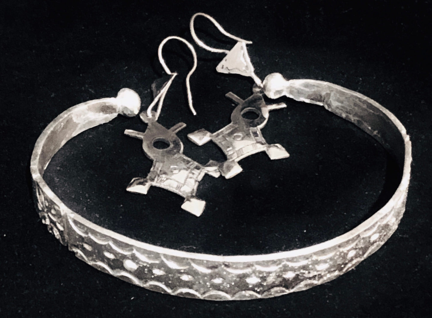 Berber Silver Cross of Agadez Earrings | Tuareg Handcrafted Silver Earrings | North African Jewelry | Tribal & Ethnic | Afrocentric