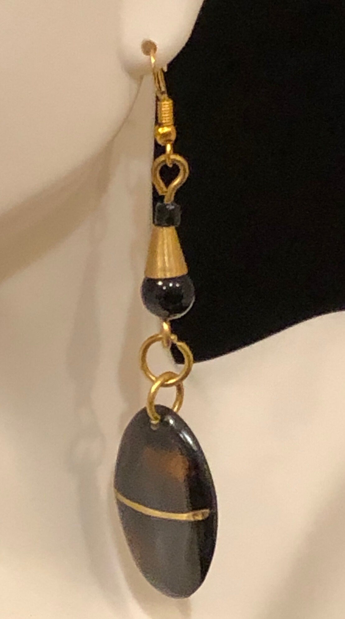 Zuri Geometric Bone Brass and Gold Earrings | African Dangle and Drop Earrings | Tribal & Ethnic | Afrocentric