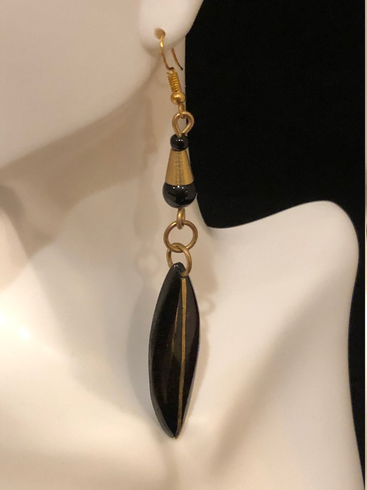 Zuri Geometric Bone Brass and Gold Earrings | African Dangle and Drop Earrings | Tribal & Ethnic | Afrocentric