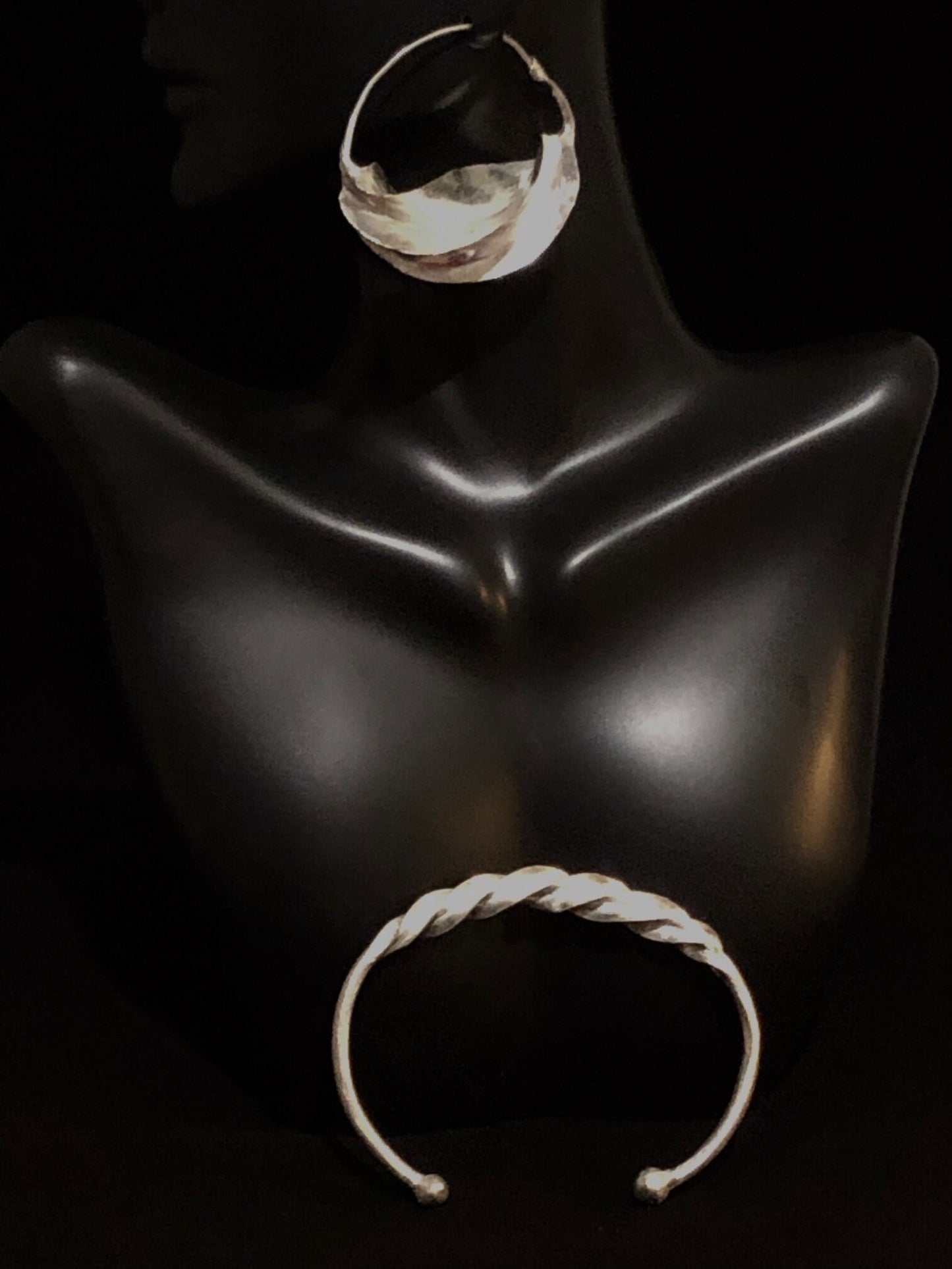 1.75" Handcrafted Fulani Silver Twist Earrings, Extra Large | Handcrafted Earrings | West African Jewelry | Tribal & Ethnic | Afrocentric