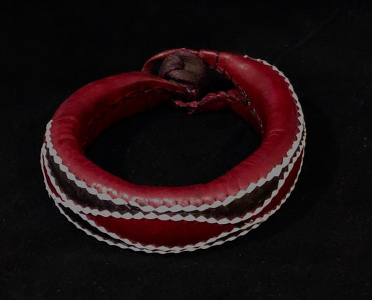 Nigerian Red and Black Leather Bracelet | West African Red and Black Leather Bracelet | African Jewelry | Tribal & Ethnic | Afrocentric