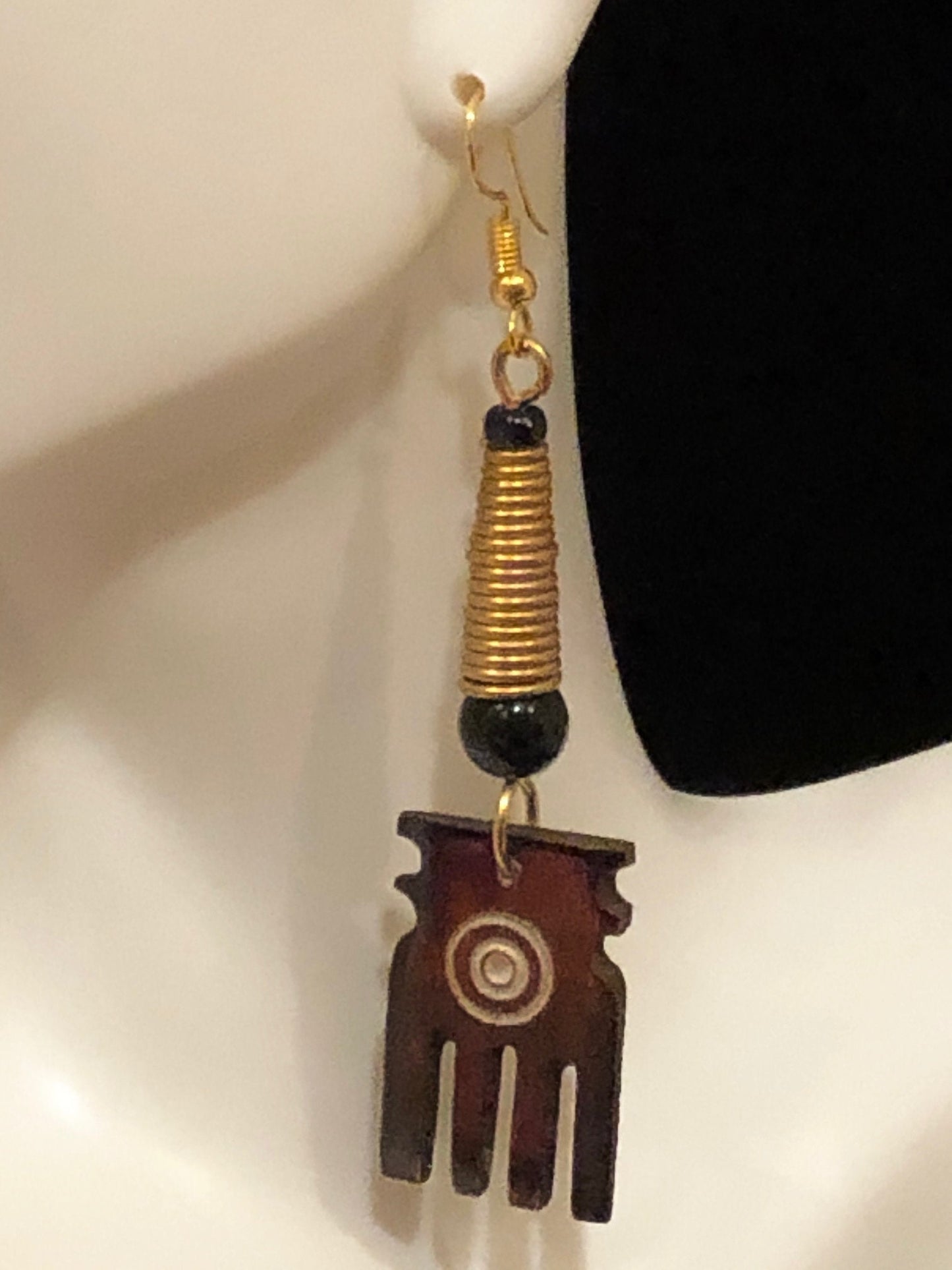 Kitana Bone Comb Earrings | African Dangle and Drop Earrings | Beautification | Tribal & Ethnic | Afrocentric