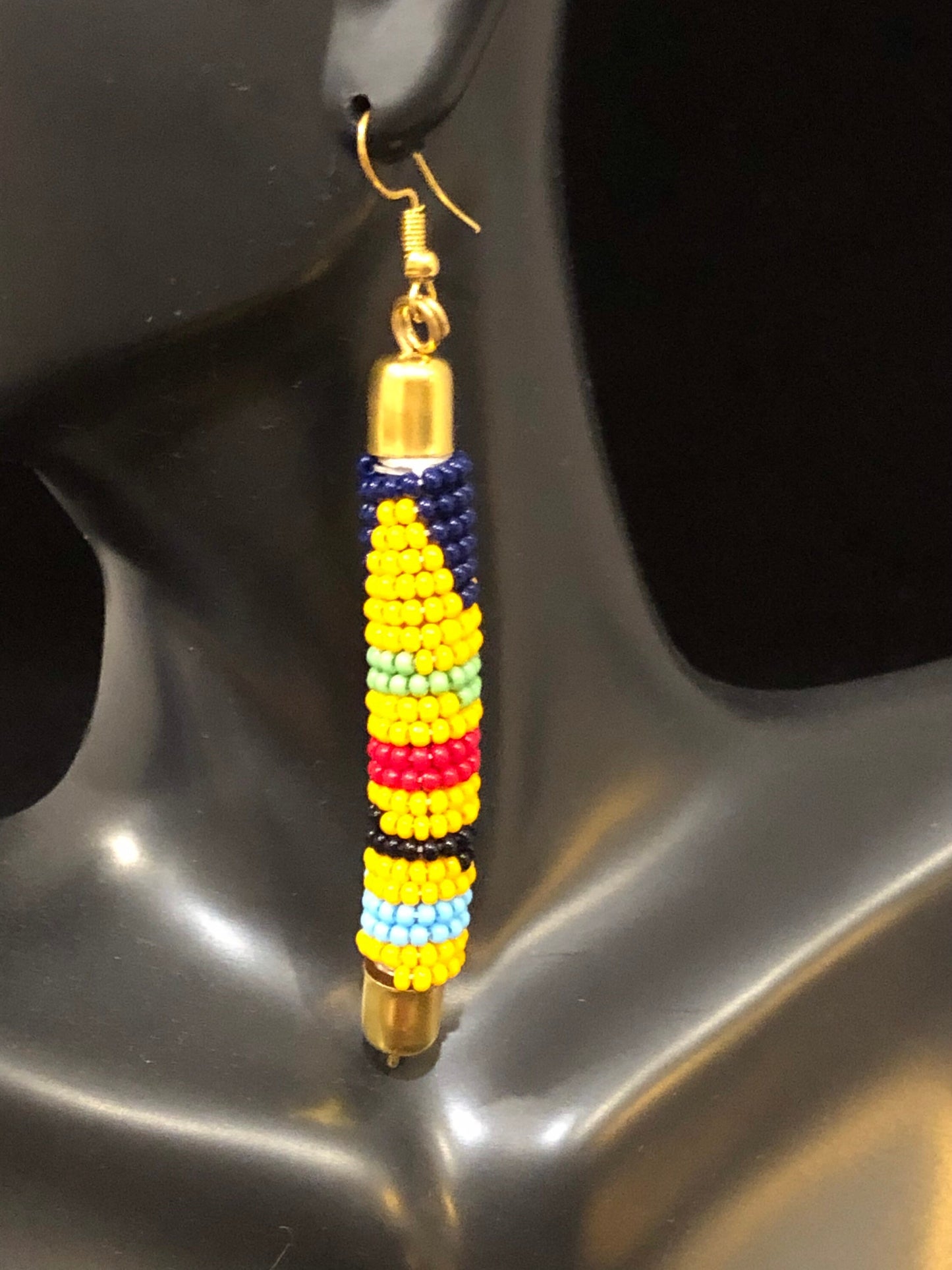 Handcrafted Maasai Beaded Rod Earrings | East African Beaded Earrings | Nile Valley Jewelry | Tribal & Ethnic | Afrocentric