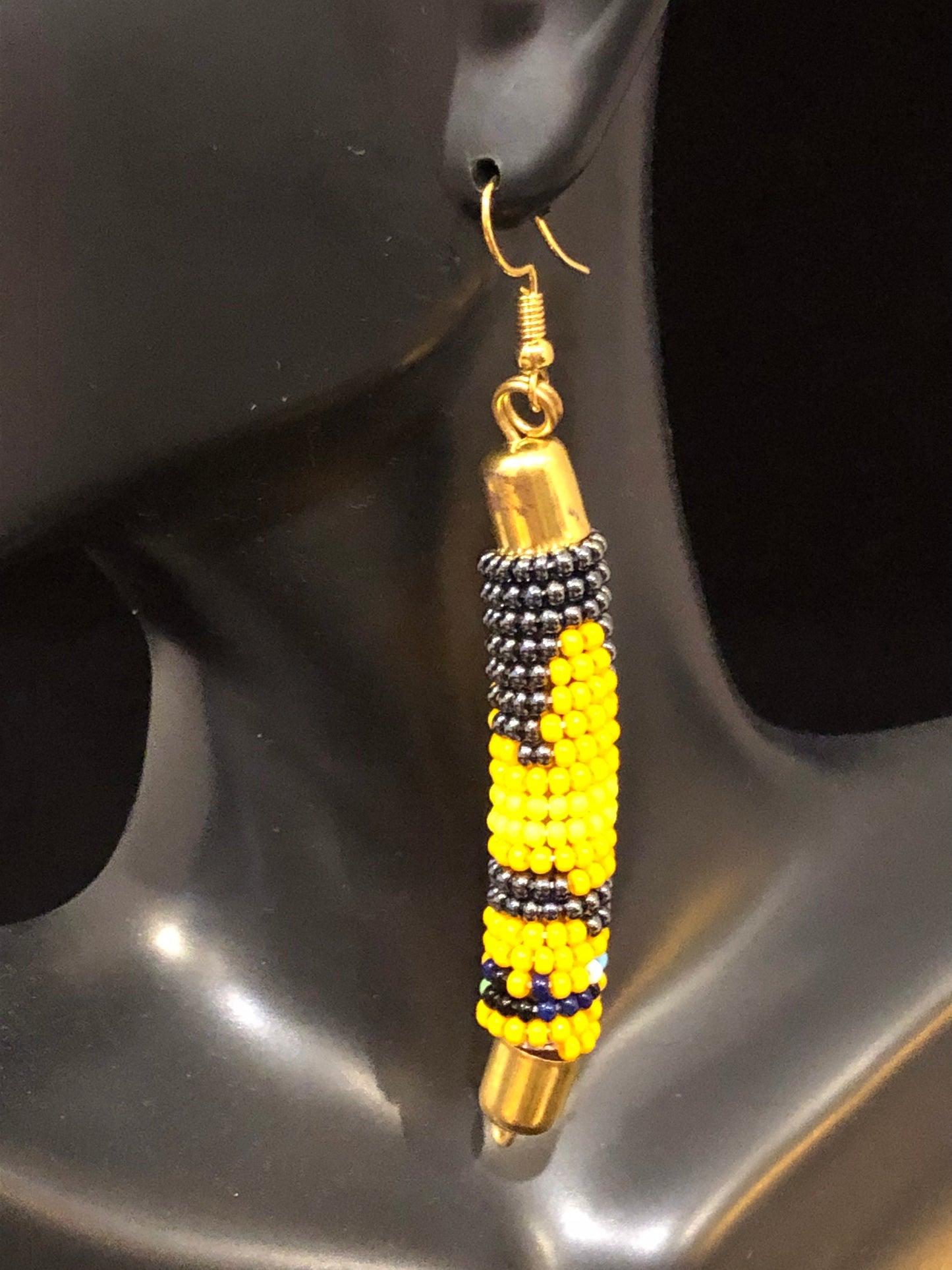 Handcrafted Maasai Beaded Rod Earrings | East African Beaded Earrings | Nile Valley Jewelry | Tribal & Ethnic | Afrocentric