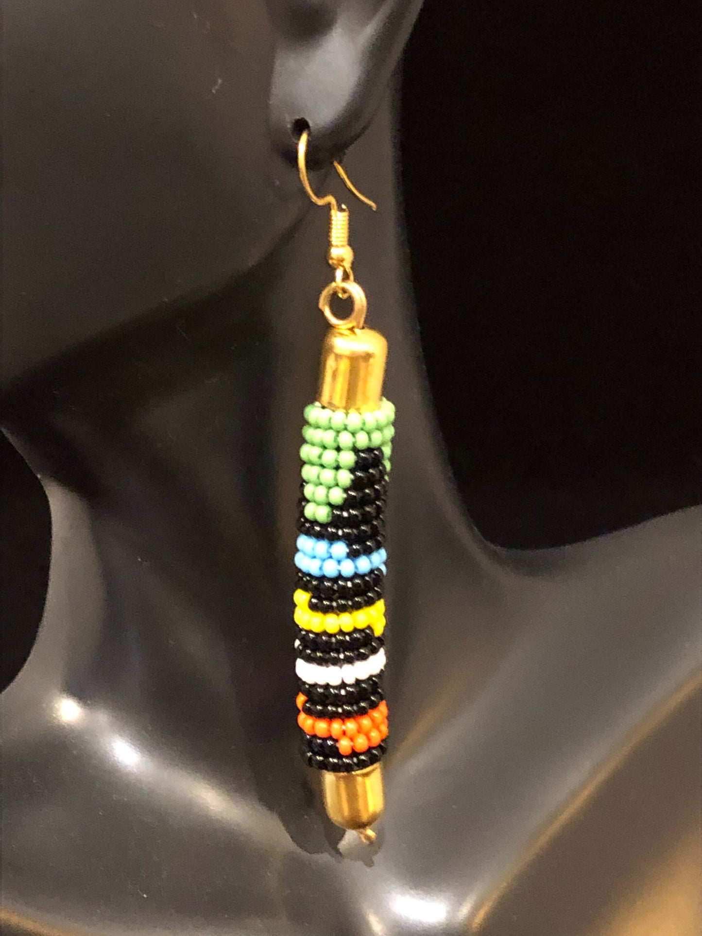 Handcrafted Maasai Beaded Rod Earrings | East African Beaded Earrings | Nile Valley Jewelry | Tribal & Ethnic | Afrocentric