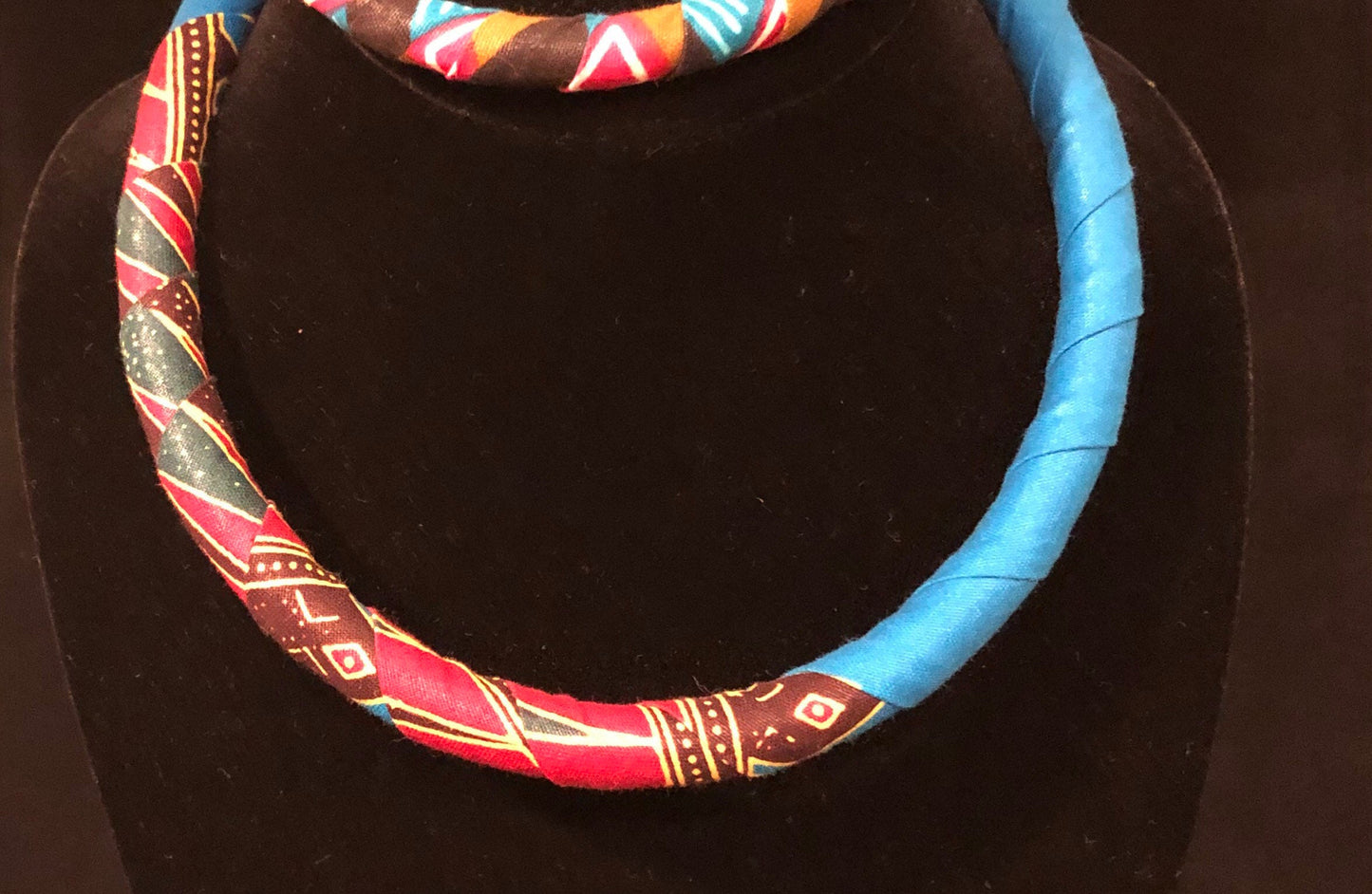 Royal Blue East African Kitenge Choker and Bangle Set | Kenyan Choker and Bangle Set | Tribal & Ethnic | Afrocentric