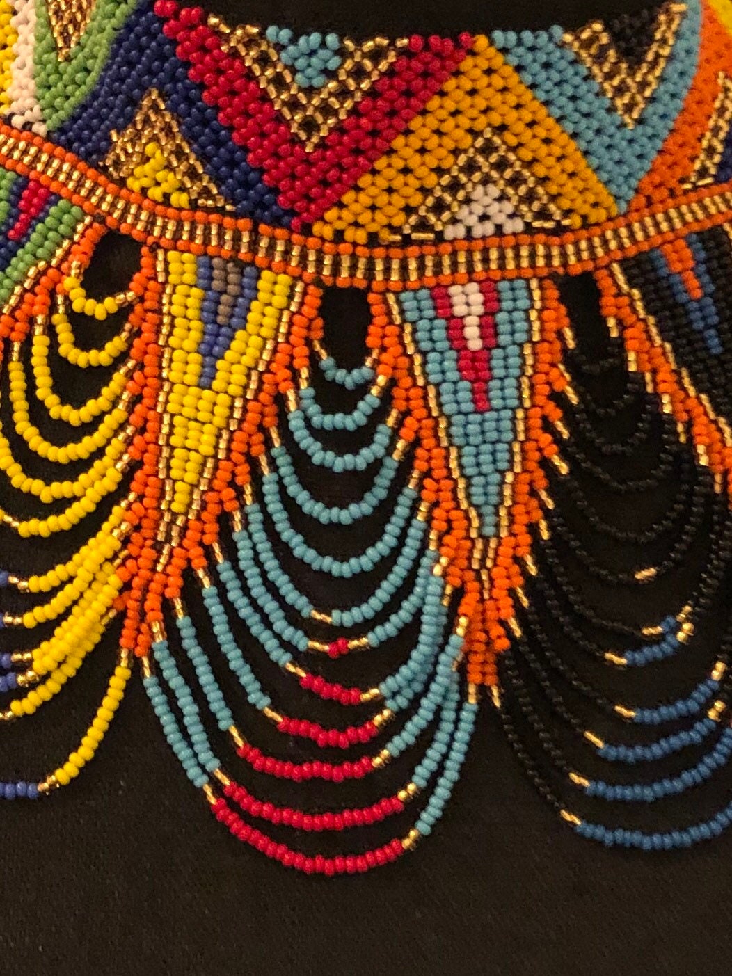 Sekhmet Vibrant Choker, Multicolor Triangles | African Beaded Choker | Handcrafted African Necklace | Tribal & Ethnic | Afrocentric