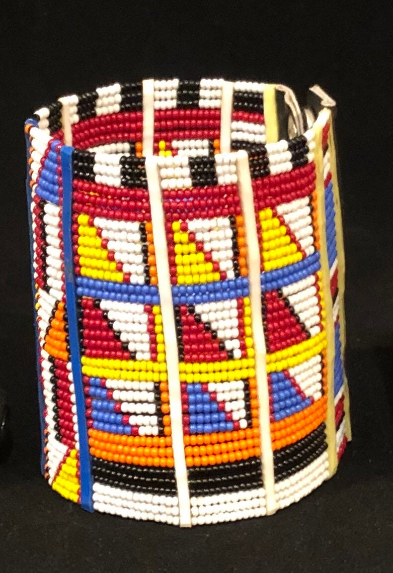 Kandake Beaded Arm Cuff | Maasai East African Beaded Cuff | Nile Valley Handcrafted Beaded Arm Cuff | Tribal & Ethnic | Afrocentric