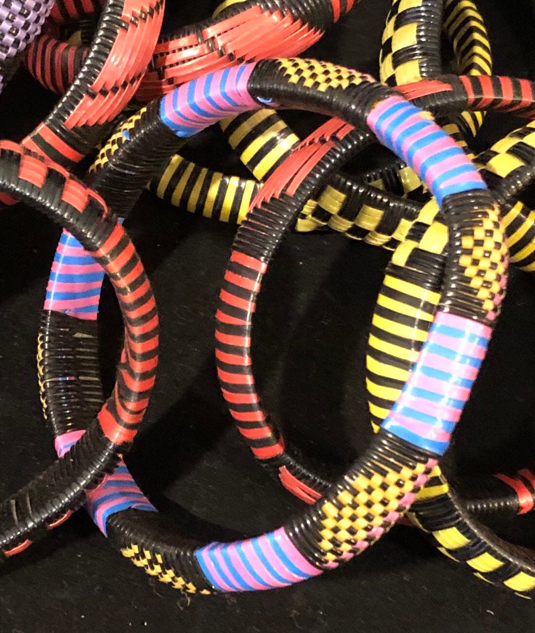 Thick Tuareg Embroidered Bracelet | North African Bracelets | Thick West African Woven Bracelets | Tribal & Ethnic