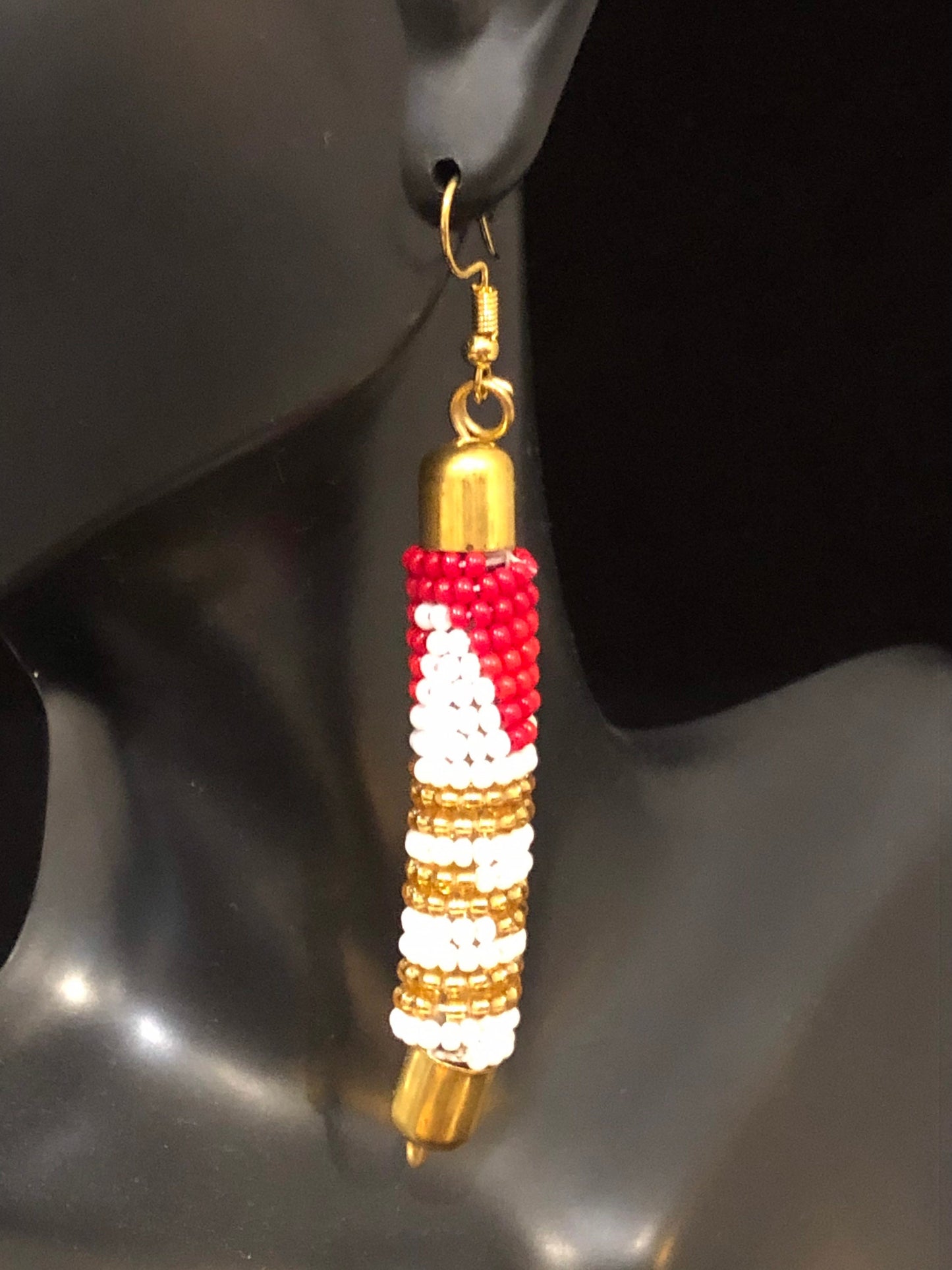 Handcrafted Maasai Beaded Rod Earrings | East African Beaded Earrings | Nile Valley Jewelry | Tribal & Ethnic | Afrocentric