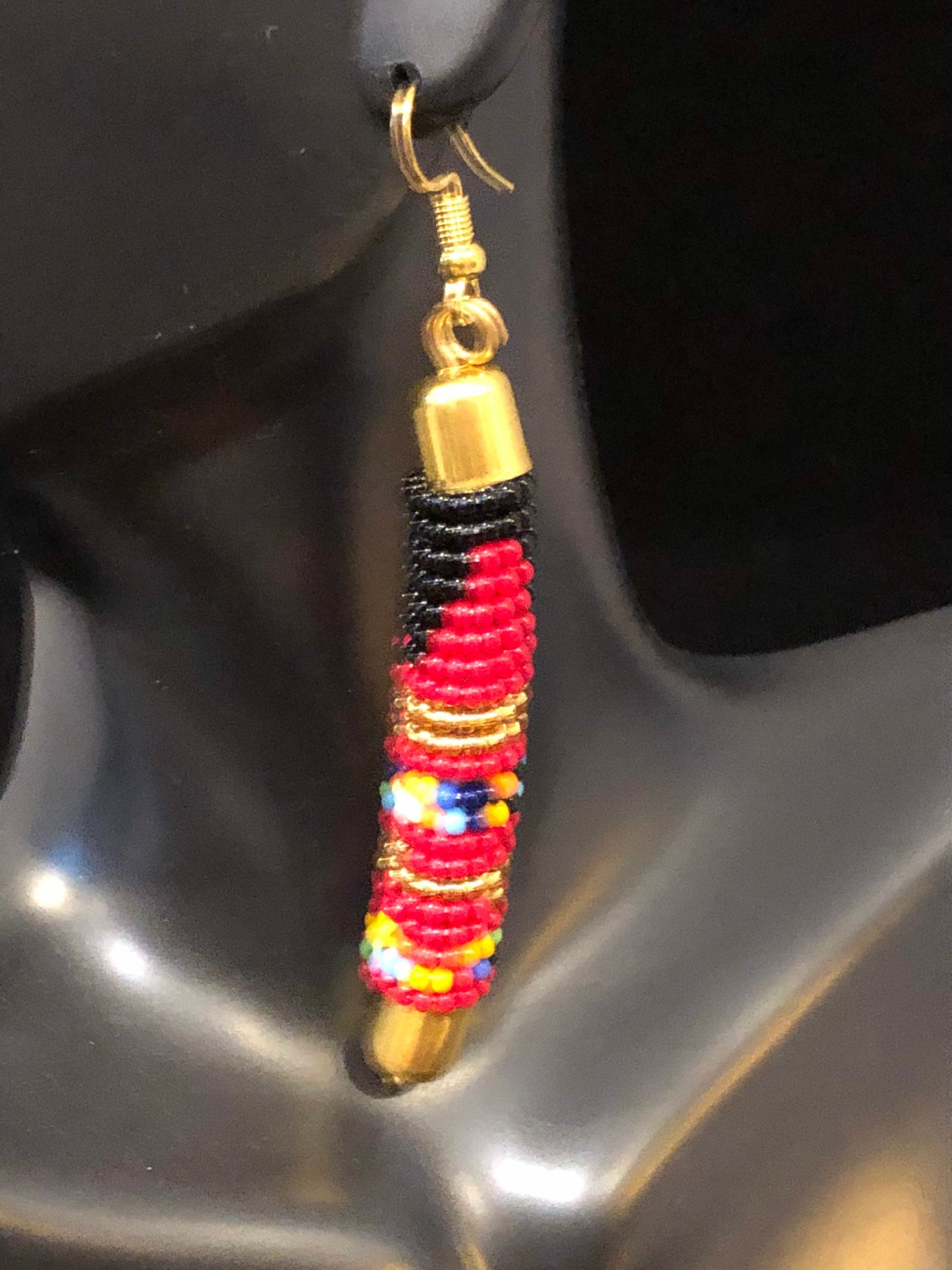 Handcrafted Maasai Beaded Rod Earrings | East African Beaded Earrings | Nile Valley Jewelry | Tribal & Ethnic | Afrocentric
