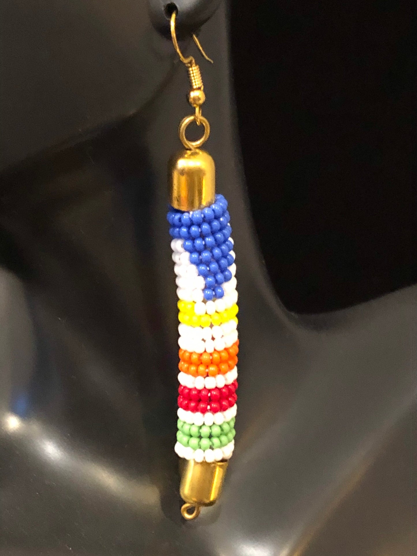 Handcrafted Maasai Beaded Rod Earrings | East African Beaded Earrings | Nile Valley Jewelry | Tribal & Ethnic | Afrocentric