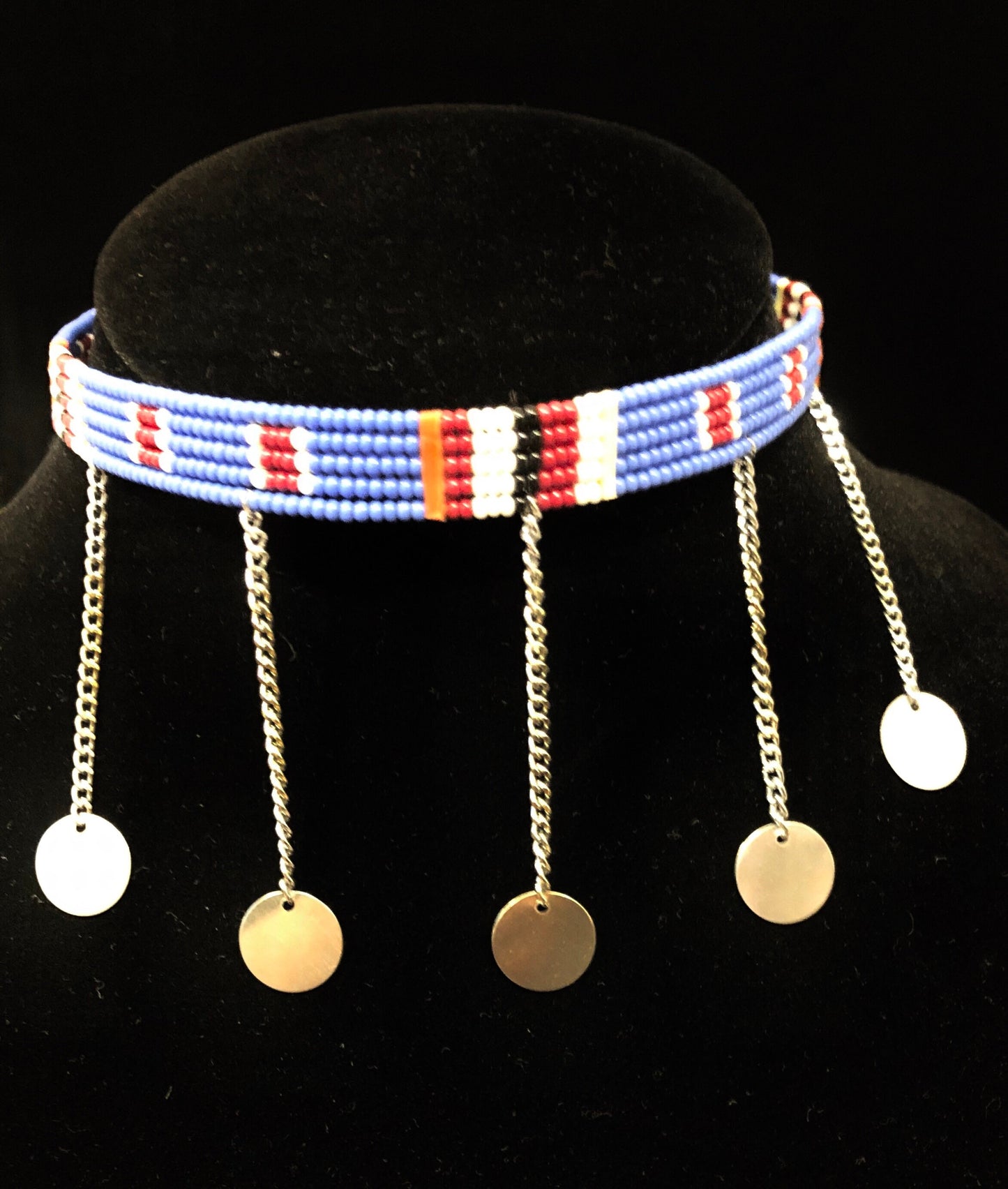 Slim Maasai Beaded Choker  | East African Beaded Choker | Nile Valley Jewelry | Tribal & Ethnic | Afrocentric