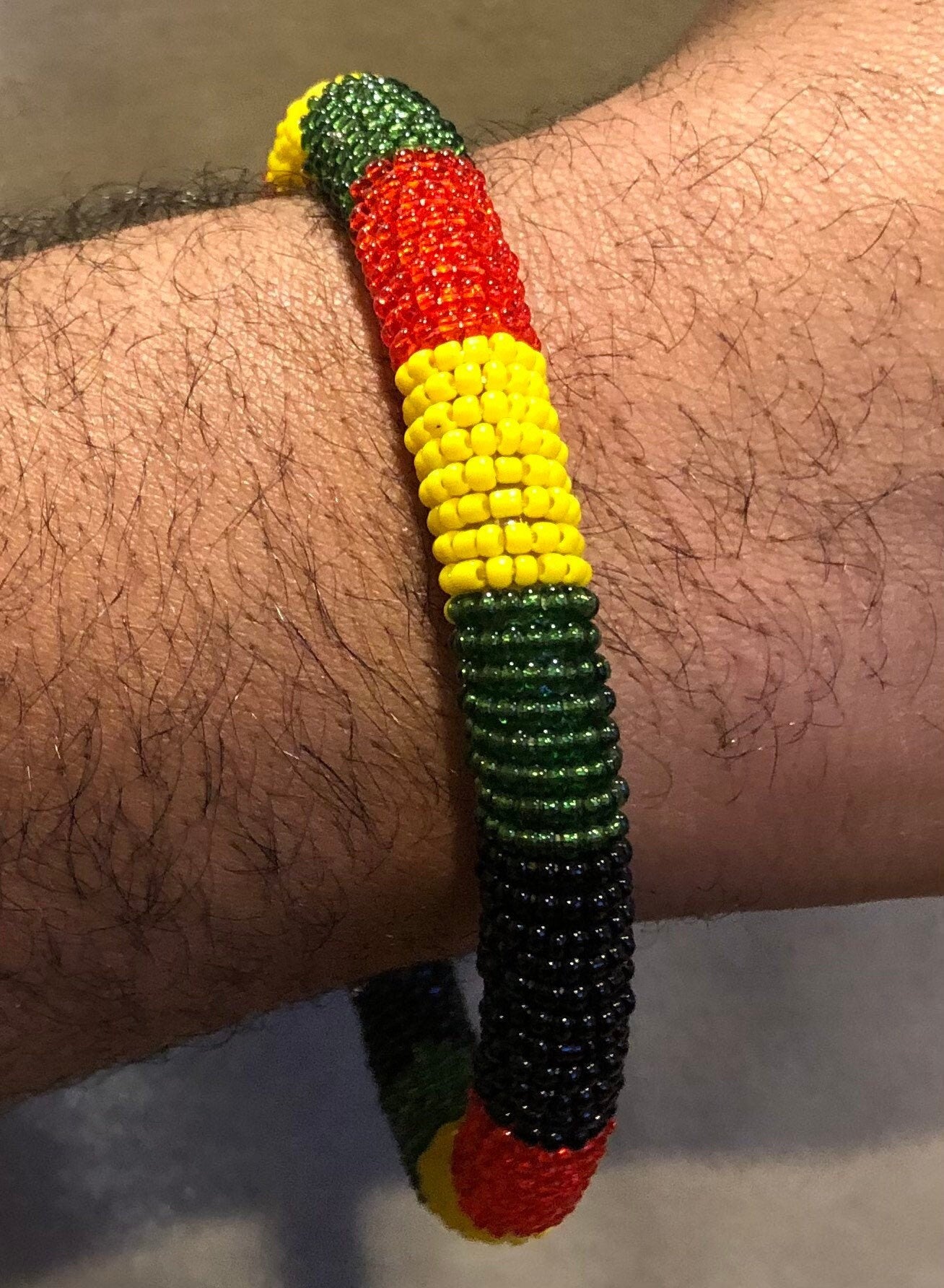 Tafari Oversized Rasta Beaded Bracelet | Maasai Beaded Bracelet | Caribbean Style | Rastafarian | Tribal & Ethnic | Afrocentric