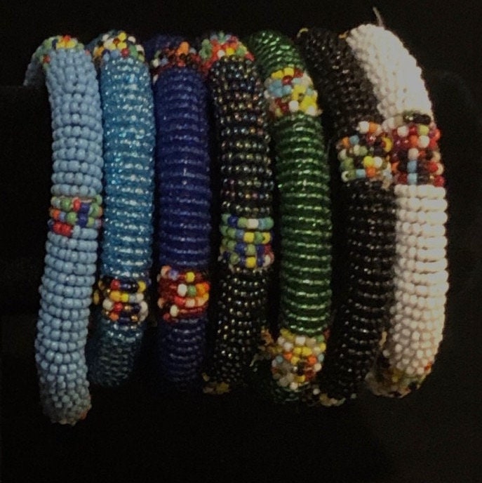 Maasai Beaded Bangles | East African Beaded Bangles | African Jewelry | Nile Valley Jewelry | Tribal & Ethnic | Afrocentric