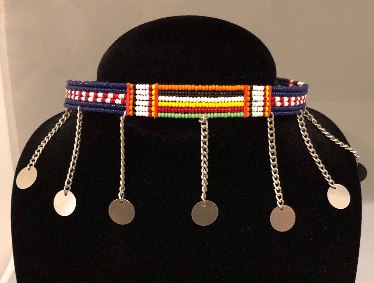 Slim Maasai Beaded Headband  | East African Beaded Headband | Young Queen's Headband | Nile Valley Jewelry | Tribal & Ethnic |