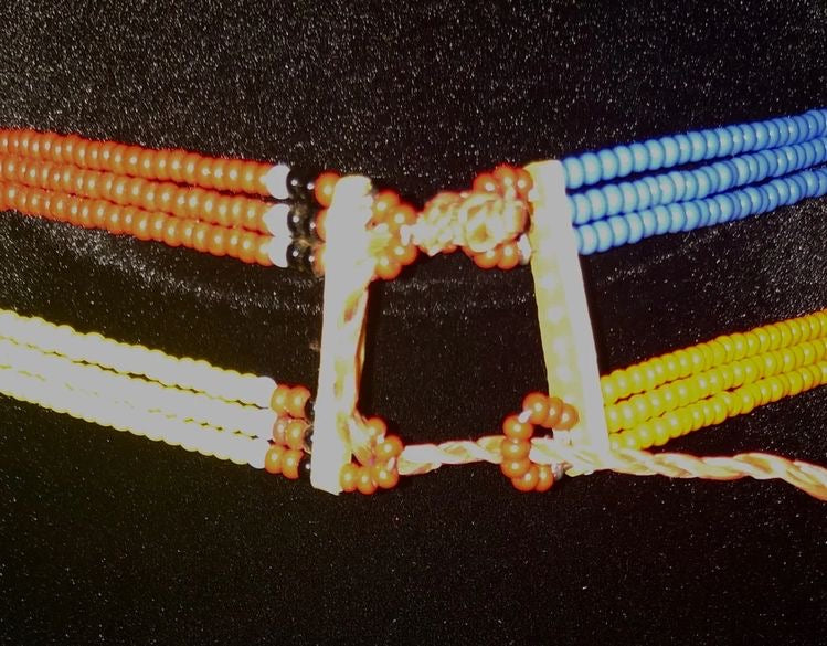 Kandake Maasai Beaded Choker Bead with Metal Tassels | East African Beaded Choker with Tassels | Nile Valley Jewelry | Tribal & Ethnic | Afrocentric